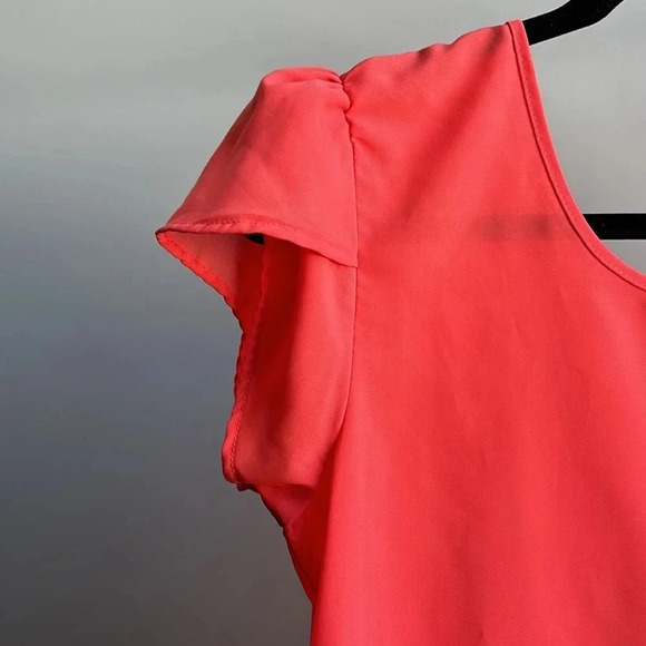 Japna Coral Pink Blouse | Lightweight Blouse | Coral Pink Blouse | Summer | - Picture 3 of 7